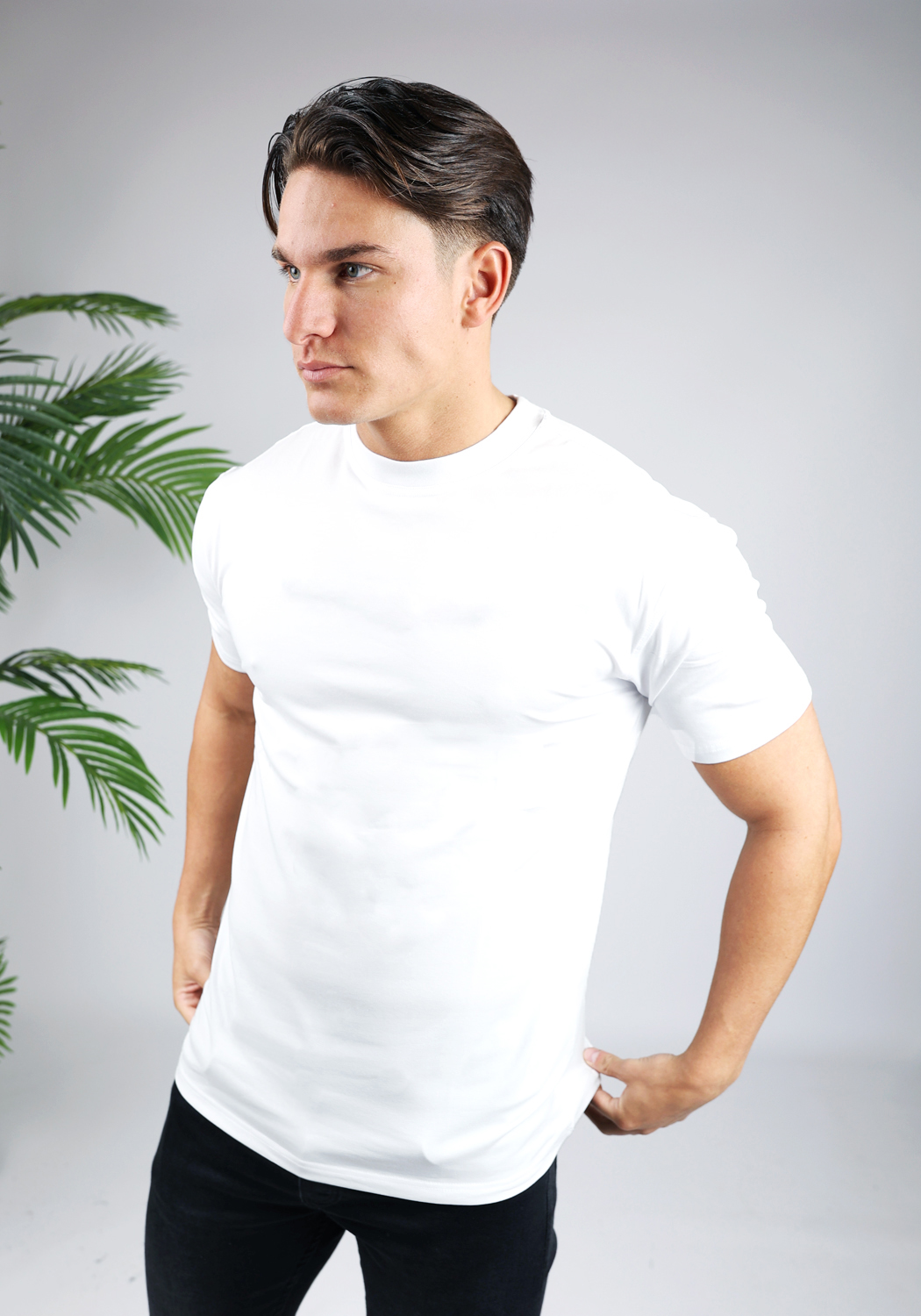 straight fit stretch tee white 2