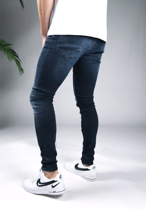 Achterkant Purewhite The Jone Jeans Dark Blue heren skinny jeans.
