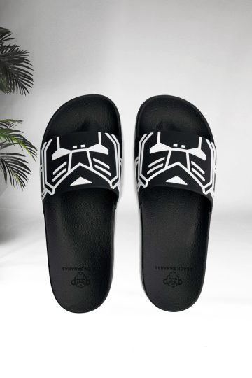 Bovenkant zwarte Black Bananas Commander slides slippers