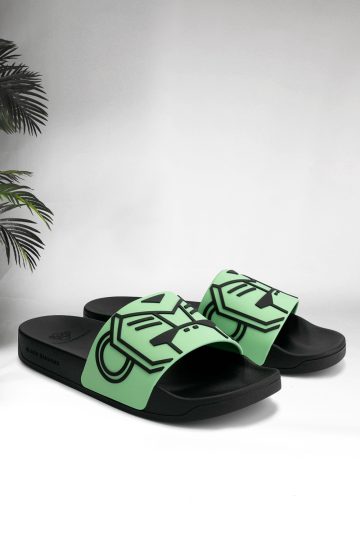 Vooraanzicht groene Black Bananas Commander slides slippers