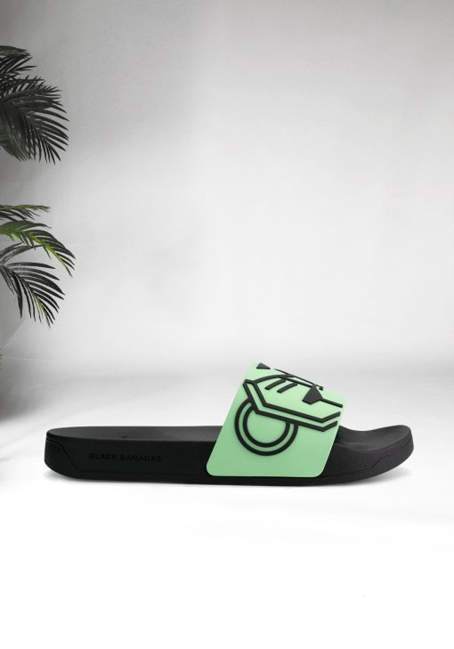 Zijaanzicht groene Black Bananas Commander slides slippers