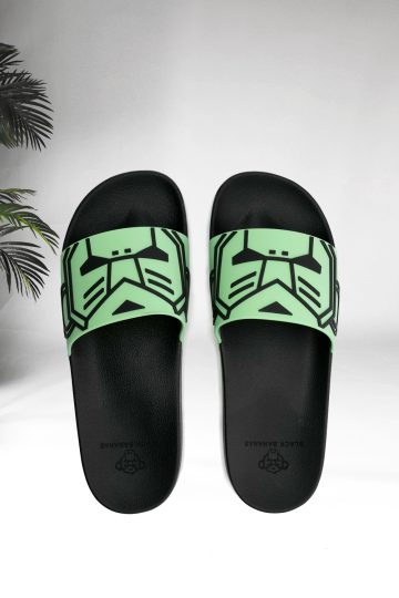 Bovenkant groene Black Bananas Commander slides slippers