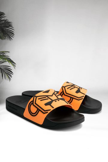 Vooraanzicht oranje Black Bananas Commander slides slippers