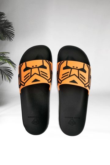 Bovenkant oranje Black Bananas Commander slides slippers