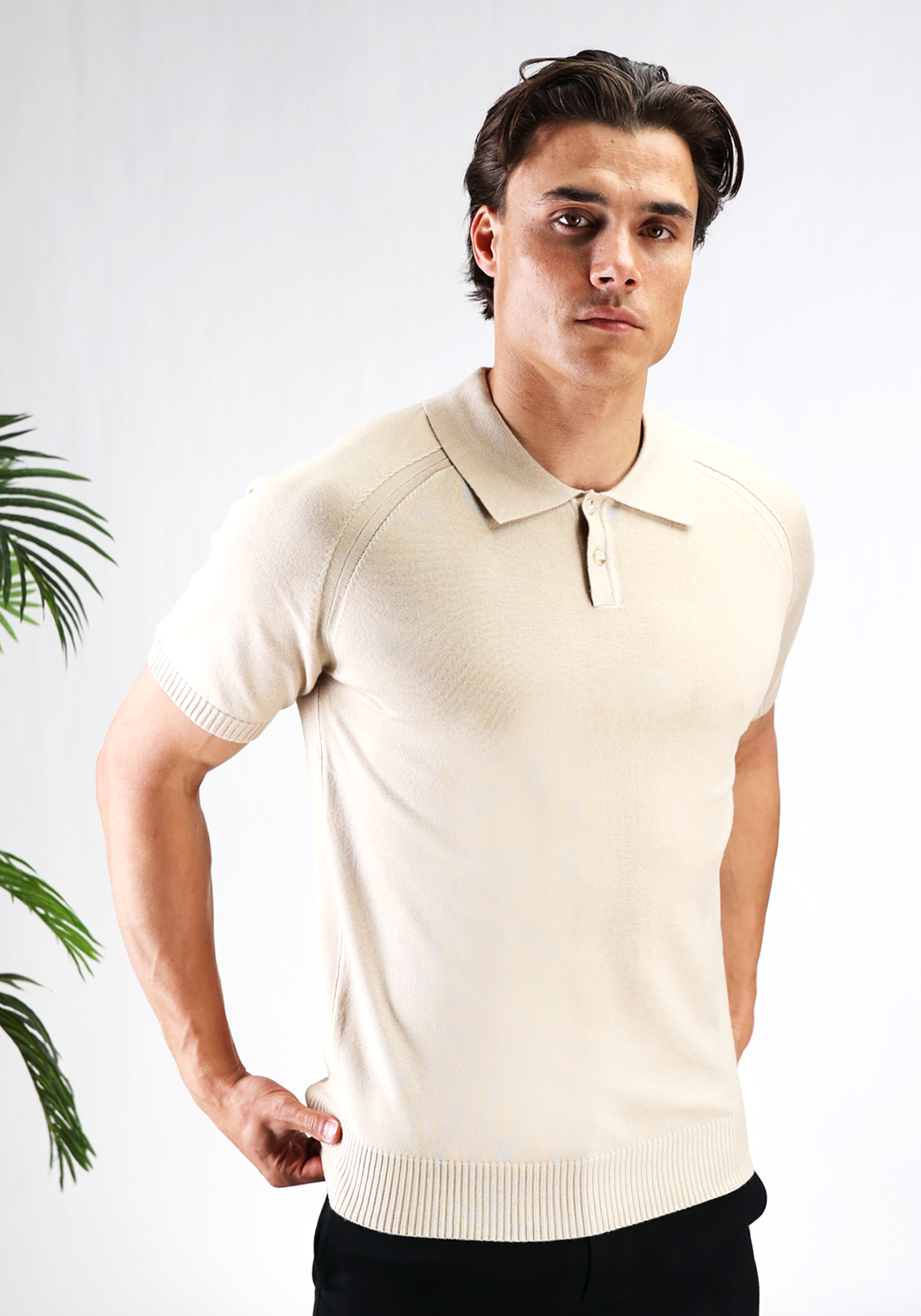 Soft Button Polo beige 6