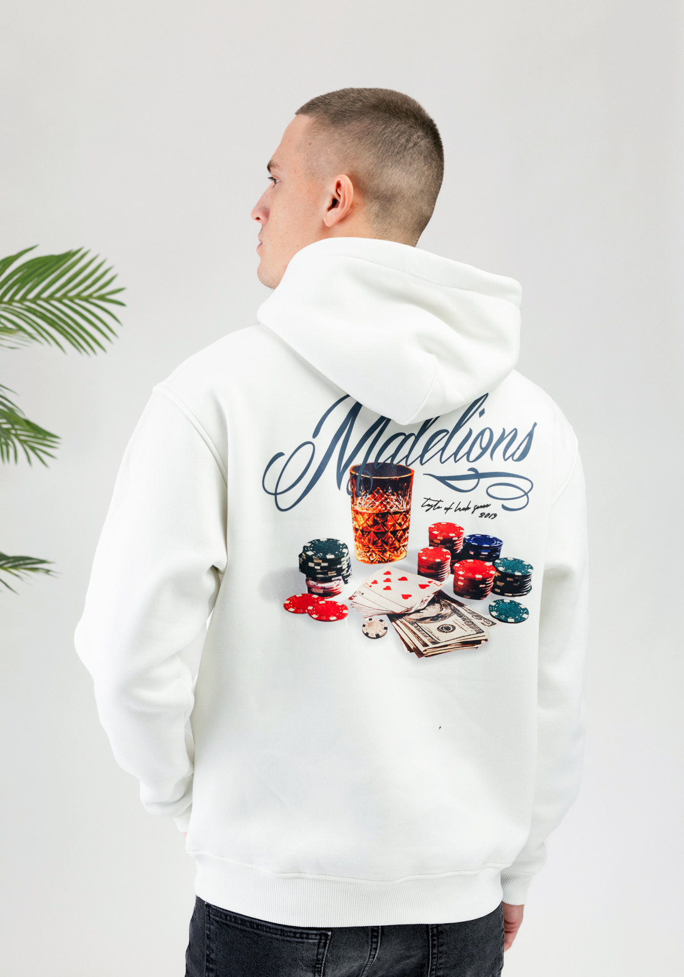 Malelions playing cards Hoodie White 3