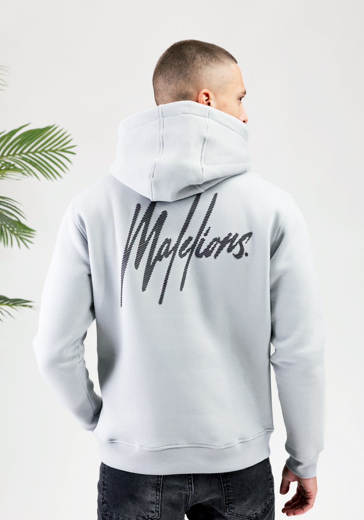 malelions striped signature hoodie Ocean Grey 3