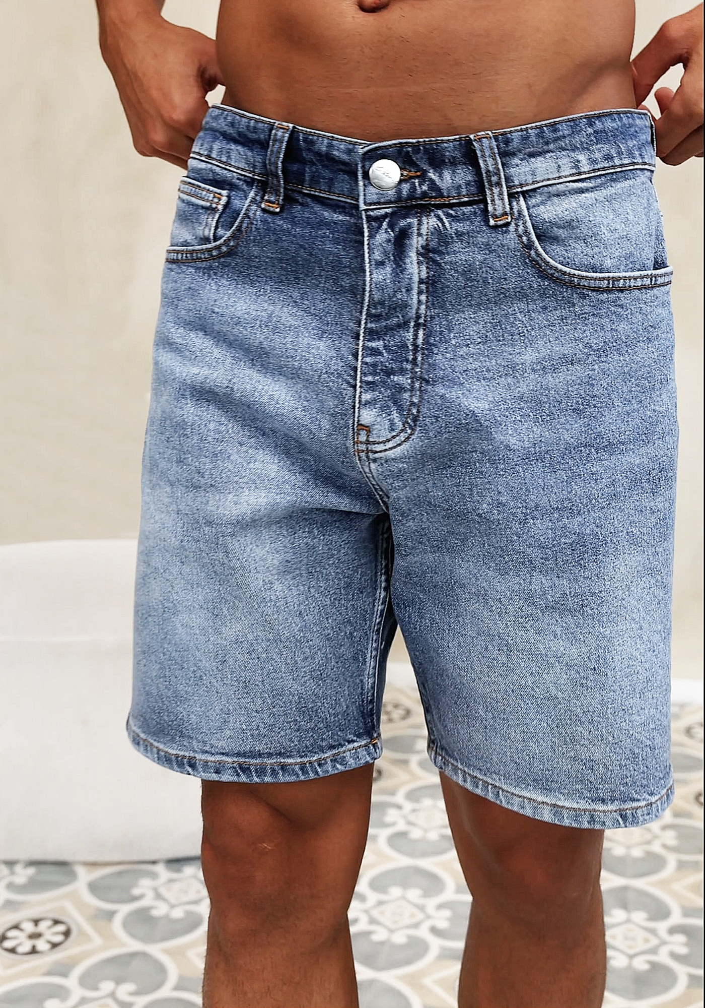 loose denim shorts blue 4
