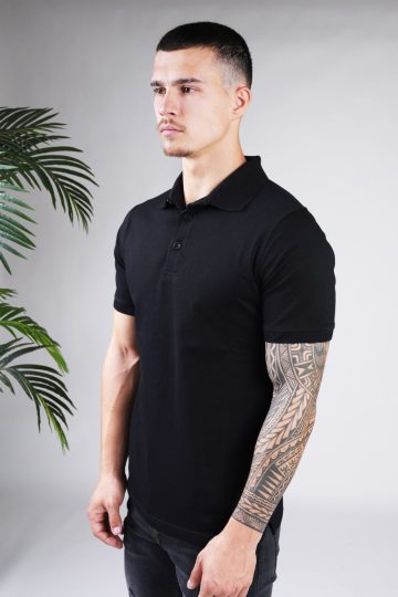 Cotton District BUTTON POLO BLACK
