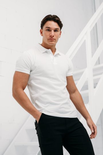 Cotton District BUTTON POLO WHITE