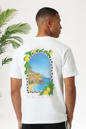 Cotton District MALELIONS AMALFI WINDOW T-SHIRT T-Shirts WHITE
