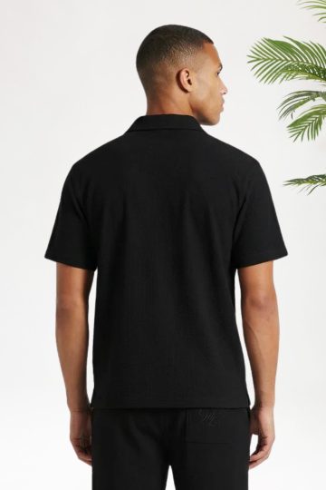 Cotton District MALELIONS EMBLEM SEERSUCKER SHIRT T-Shirts BLACK