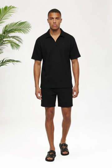 Cotton District MALELIONS EMBLEM SEERSUCKER SHORTS Shorts BLACK