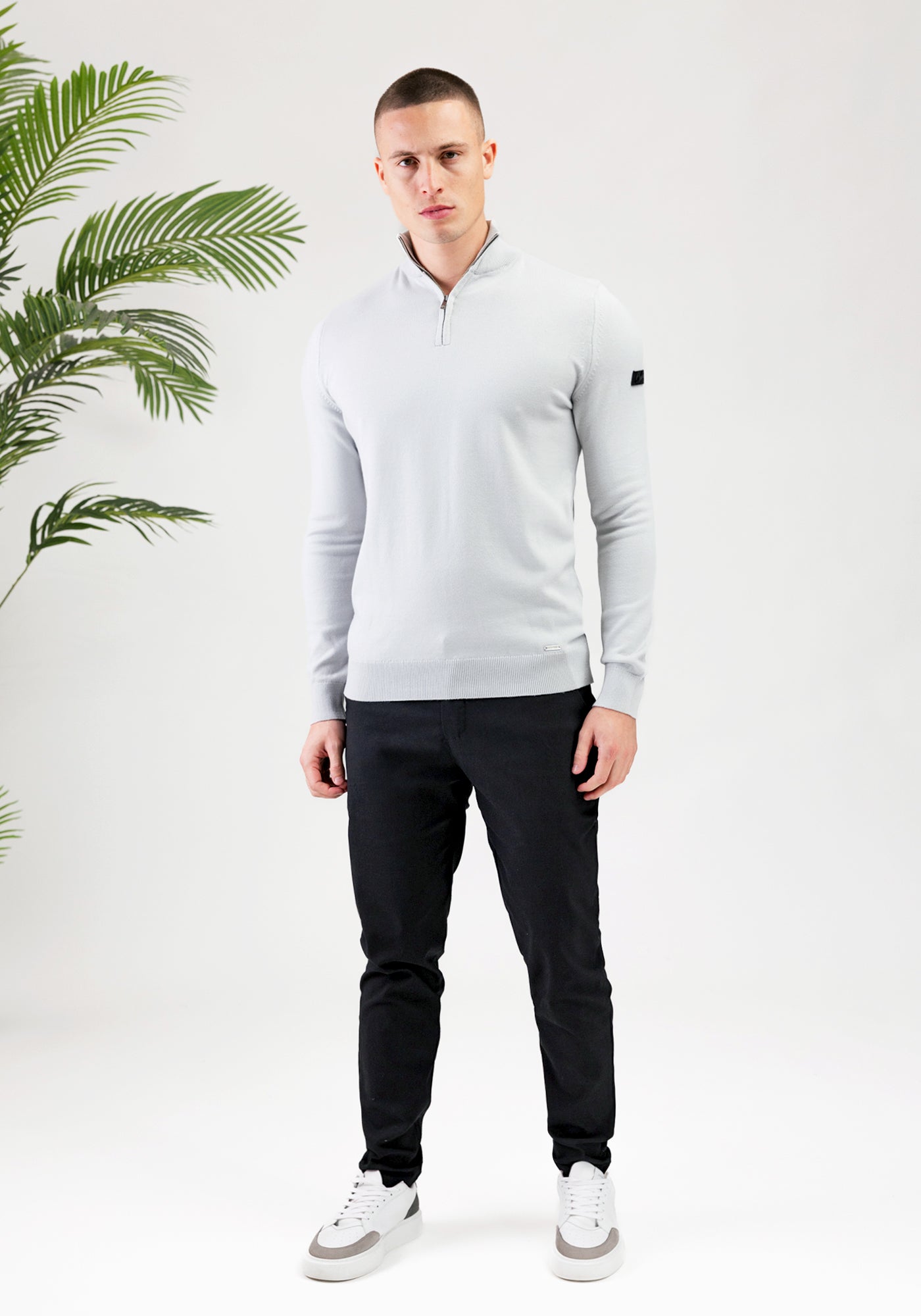 https://cdn.shopify.com/s/files/1/0935/6315/8909/files/MALELIONS_KNITTED_QUARTER_ZIP--CD1088-OCEAN_GREY-1.jpg?v=1771518413 Cotton District MALELIONS KNITTED QUARTER ZIP OCEAN GREY