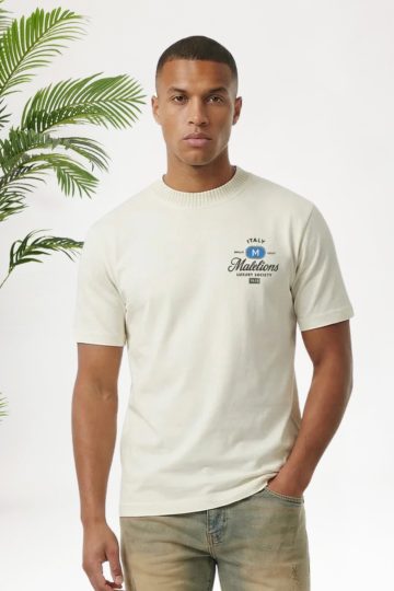 Cotton District MALELIONS LUXURY STAMP T-SHIRT T-Shirts OFF WHITE