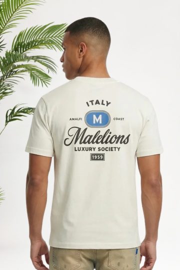 Cotton District MALELIONS LUXURY STAMP T-SHIRT T-Shirts OFF WHITE