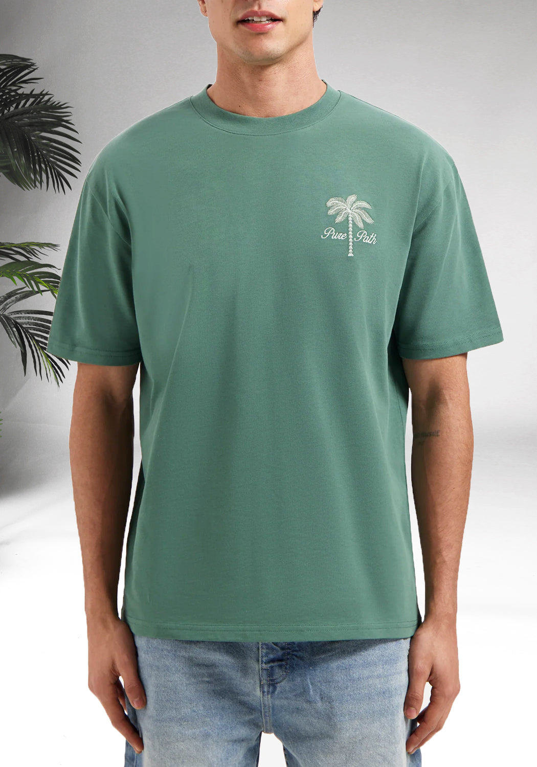 https://cdn.shopify.com/s/files/1/0935/6315/8909/files/PURE_PATH_STITCHED_PARADISE_T-SHIRT--CD1068-FADED_GREEN-3.jpg?v=1771504979 Cotton District PURE PATH STITCHED PARADISE T-SHIRT FADED GREEN