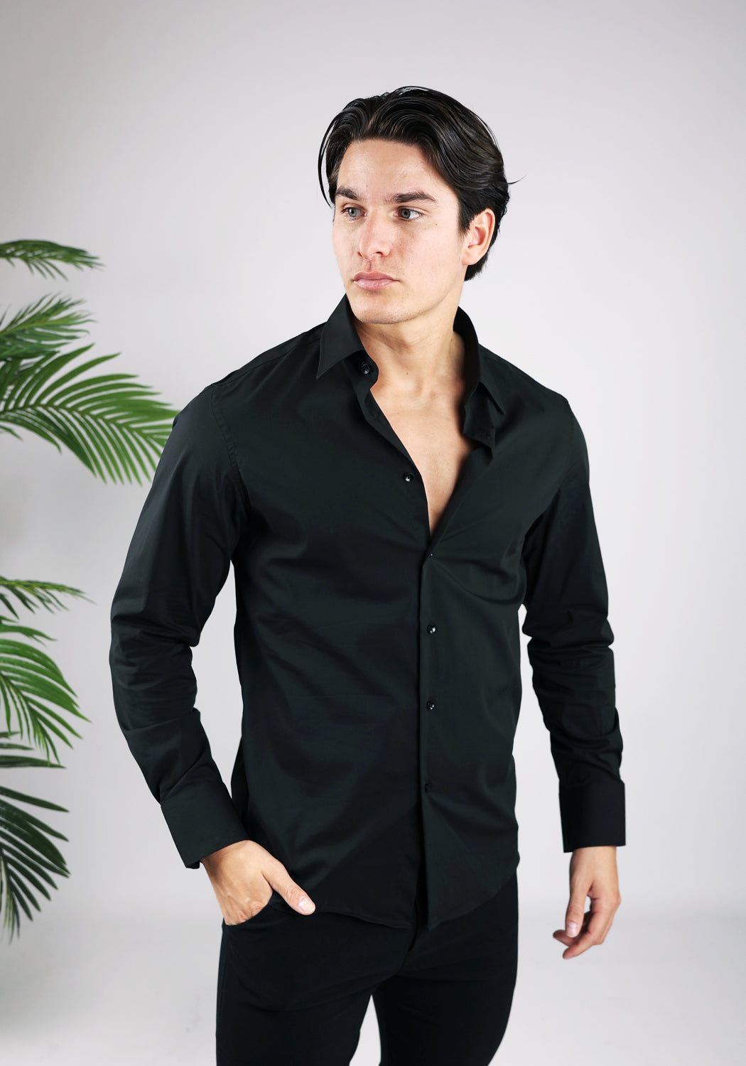 https://cdn.shopify.com/s/files/1/0935/6315/8909/files/STRETCH_OVERHEMD-T-Shirts-CD1169-BLACK.jpg?v=1777444008 Cotton District STRETCH OVERHEMD T-Shirts BLACK