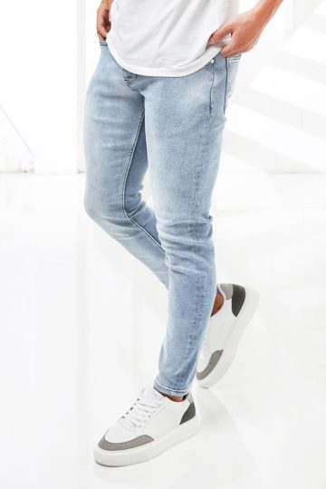 Cotton District TAPERED FIT JEANS LIGHT BLUE