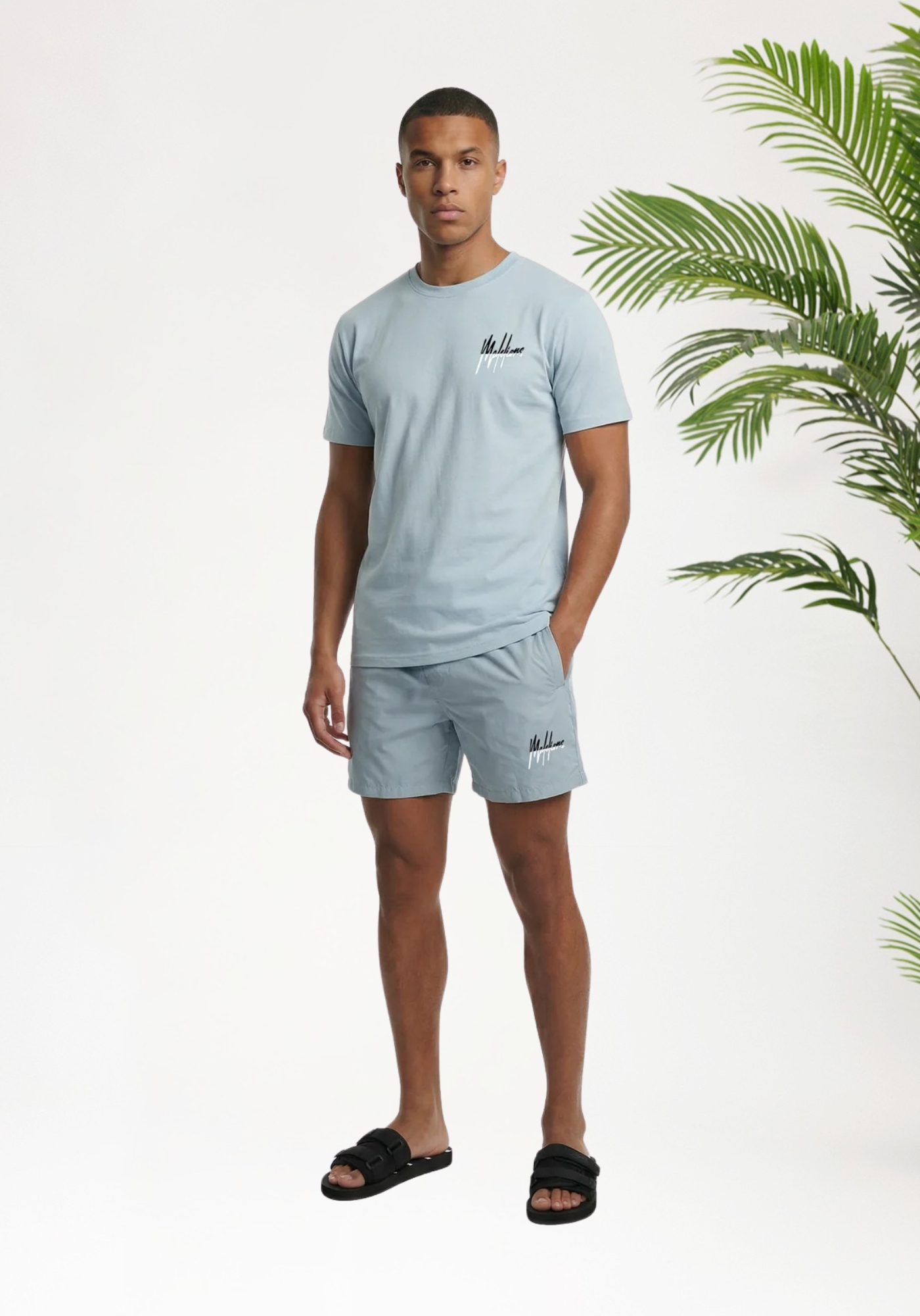Malelions Men Split Swim Shorts _ Ice Blue (3)