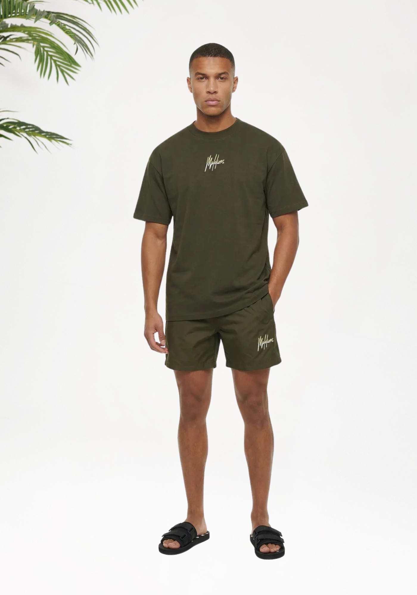 Malelions Men Split Swim Shorts _ Vintage Green (2)