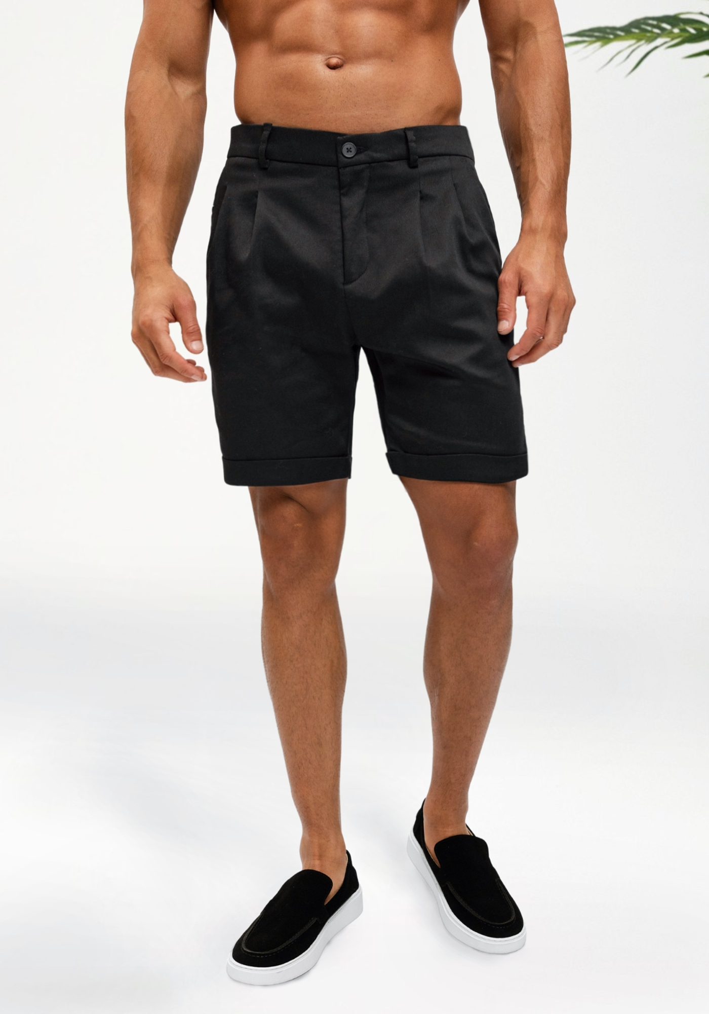 pleated shorts black 1
