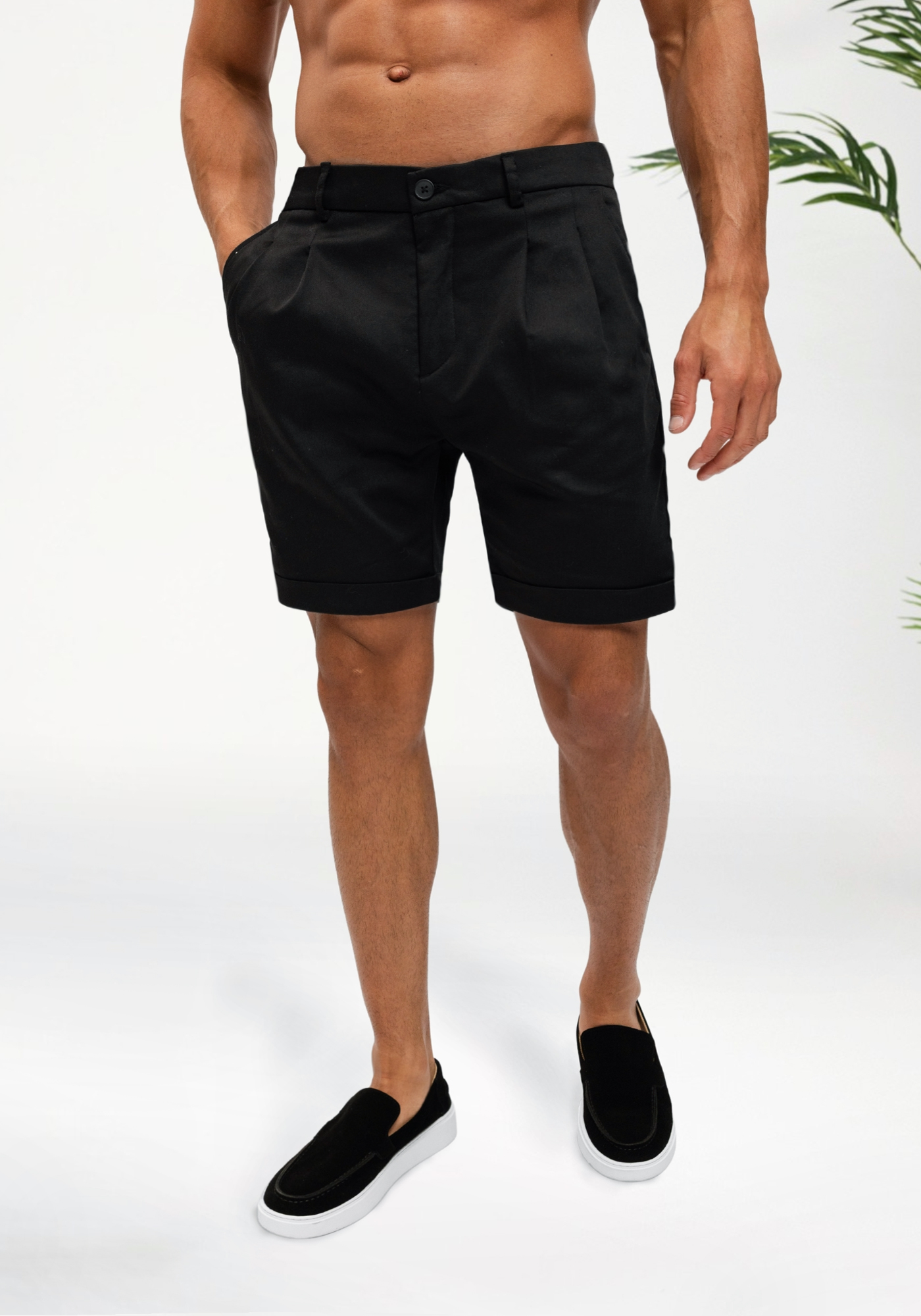 pleated shorts black 4