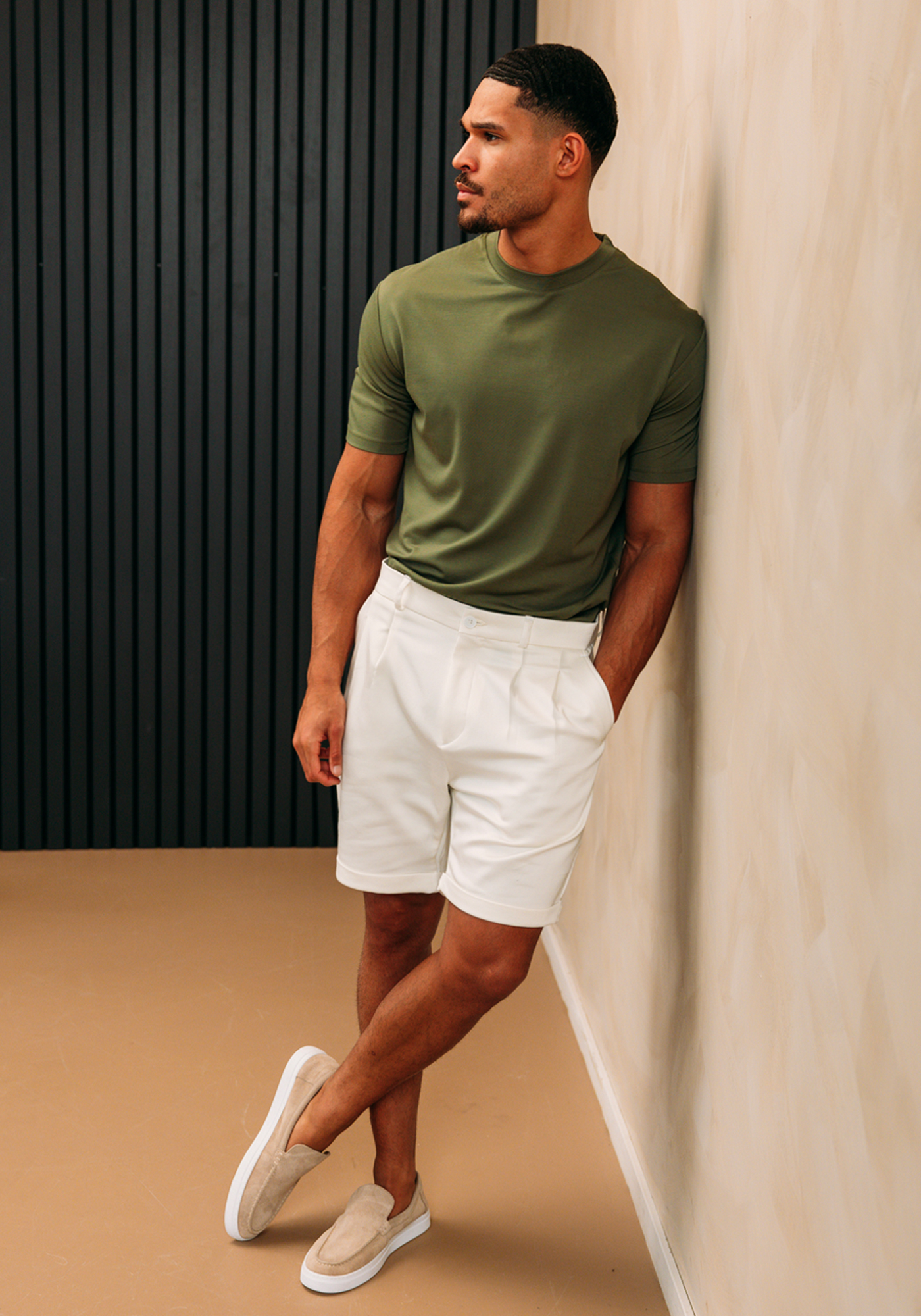 pleated shorts white 1500 2